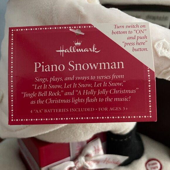 HALLMARK Jingle Pals Plush Piano Playing Singing Snowman Lights WORKS - Picture 7 of 9